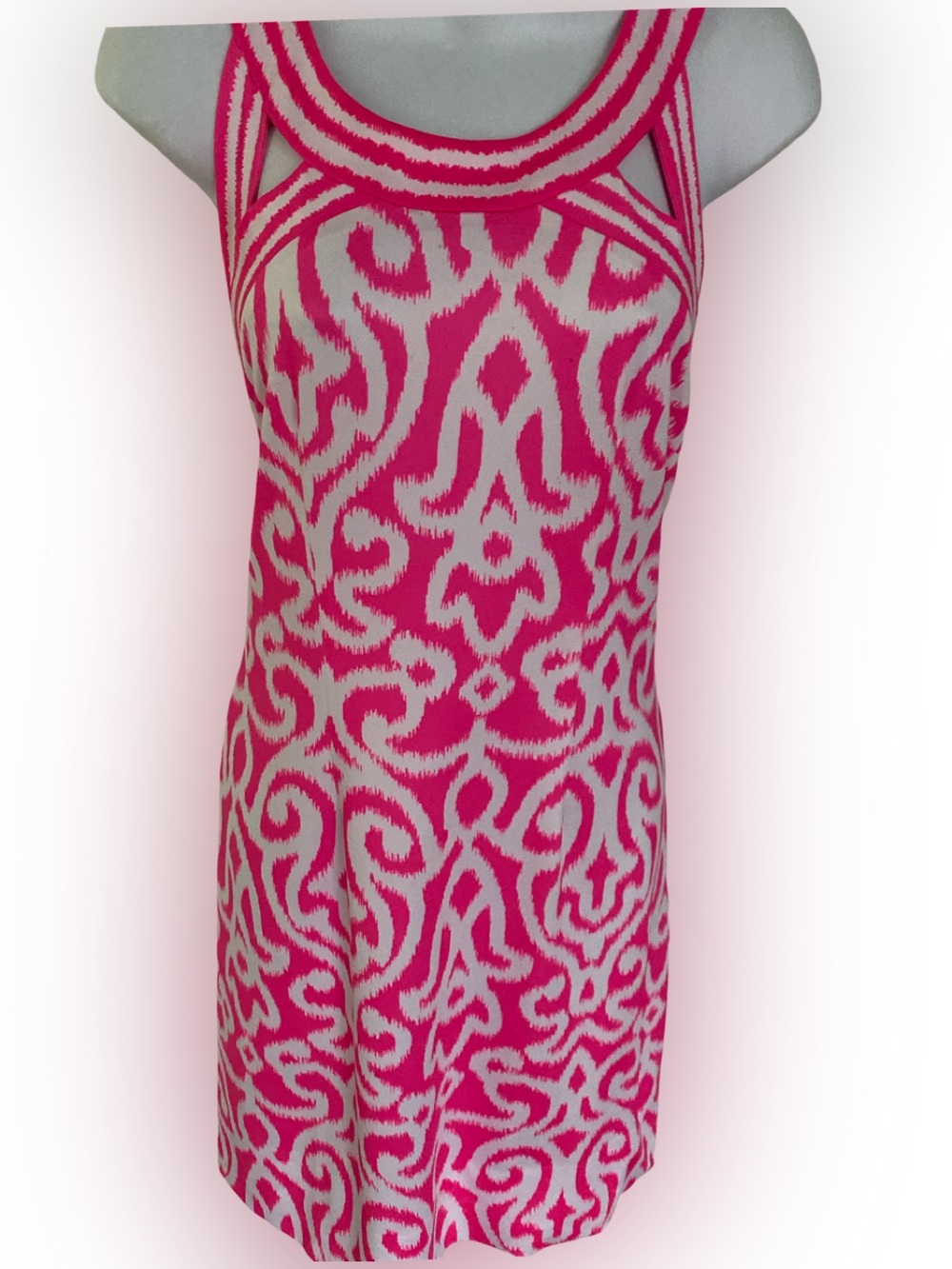 Gretchen Scott designs Pink and White Patterned Dress -S pink white